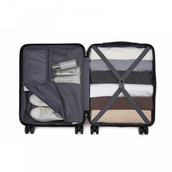 Lightweight ABS Hard Shell Carry-On Luggage with 360 Silent Wheels, Organised Interior – 20-Inch – Navy