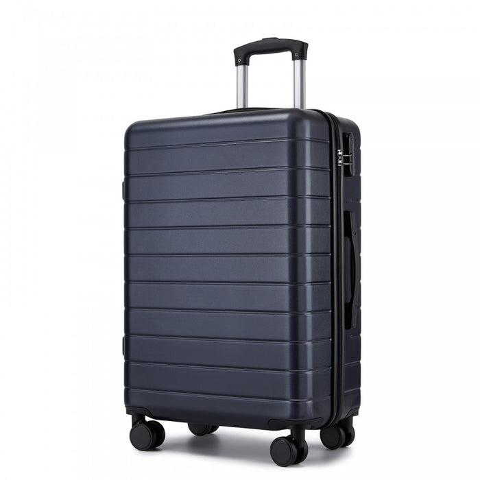 ABS Hard Shell Checked Luggage with 360 Silent Spinner Wheels – 24-Inch – Navy