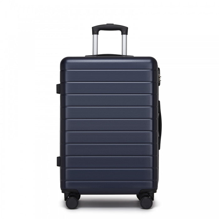 ABS Hard Shell Checked Luggage with 360 Silent Spinner Wheels – 24-Inch – Navy