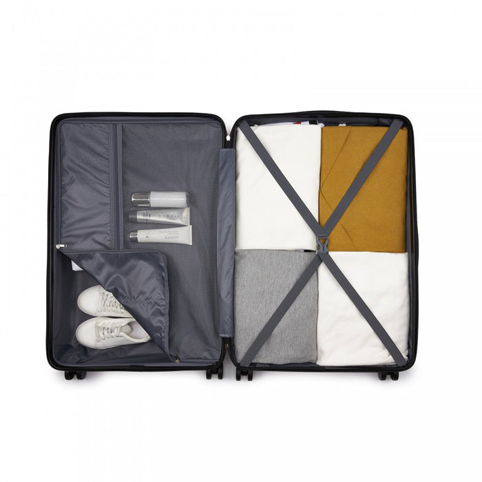 Large ABS Hard Shell Checked Luggage with 360 Silent Wheels – 28-Inch – Navy