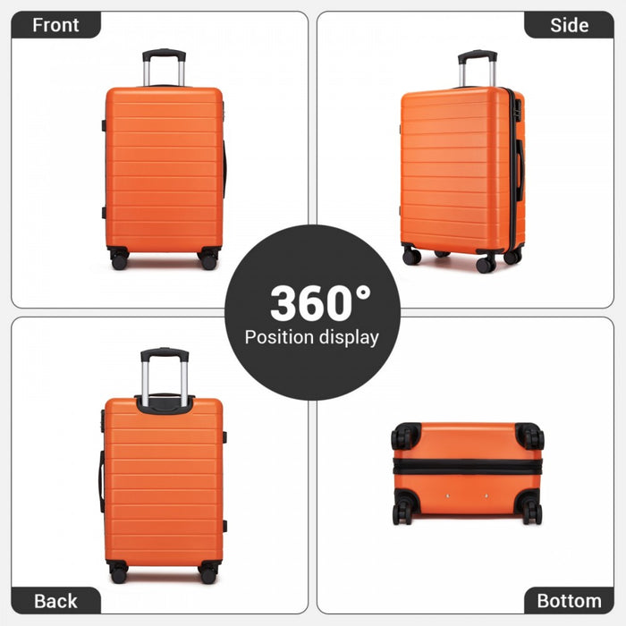 3-Piece Hard Shell Luggage Set, Lightweight ABS Suitcases – 20/24/28-Inch – KSN2691 – Orange