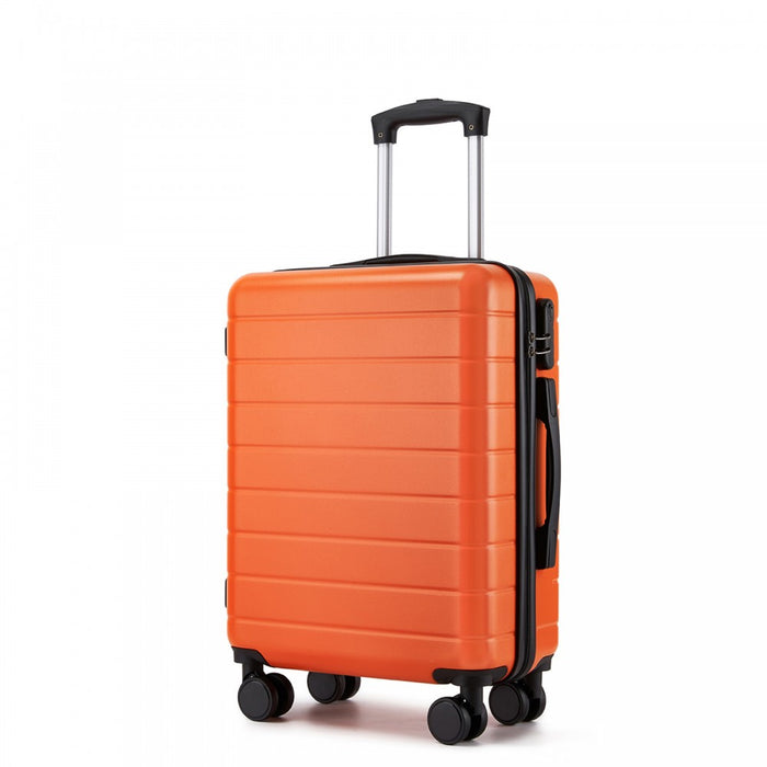 Lightweight ABS Hard Shell Carry-On Luggage with 360 Silent Wheels, Organised Interior – 20-Inch – Orange