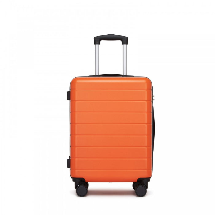 Lightweight ABS Hard Shell Carry-On Luggage with 360 Silent Wheels, Organised Interior – 20-Inch – Orange