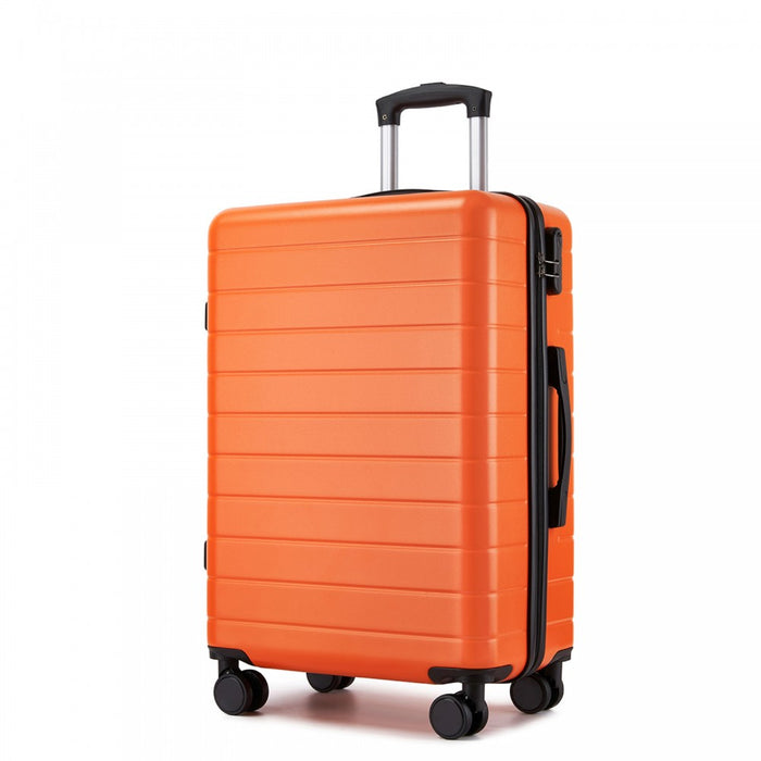 ABS Hard Shell Checked Luggage with 360 Silent Spinner Wheels – 24-Inch – Orange