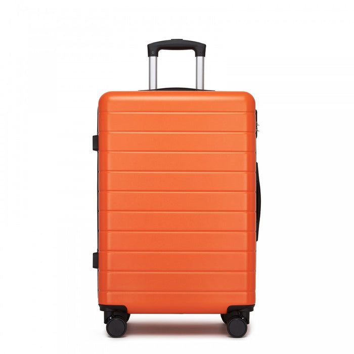 ABS Hard Shell Checked Luggage with 360 Silent Spinner Wheels – 24-Inch – Orange