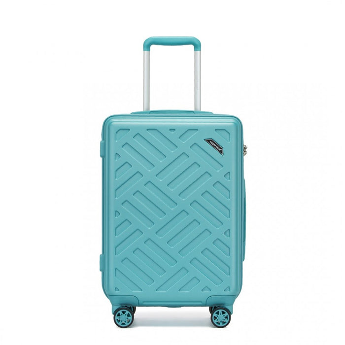 Geometric Pattern ABS+PC Hard Shell Cabin Carry-On Suitcase with TSA Lock – 20-Inch – KSS2495 – Blue