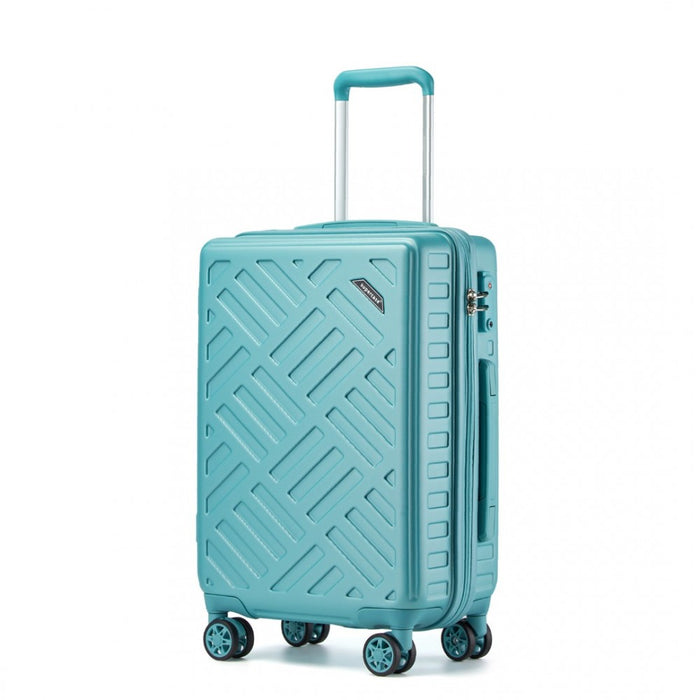 Geometric Pattern ABS+PC Hard Shell Cabin Carry-On Suitcase with TSA Lock – 20-Inch – KSS2495 – Blue