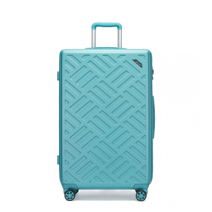 Geometric Pattern ABS+PC Hard Shell Check-In Suitcase with TSA Lock – 28-Inch – Blue