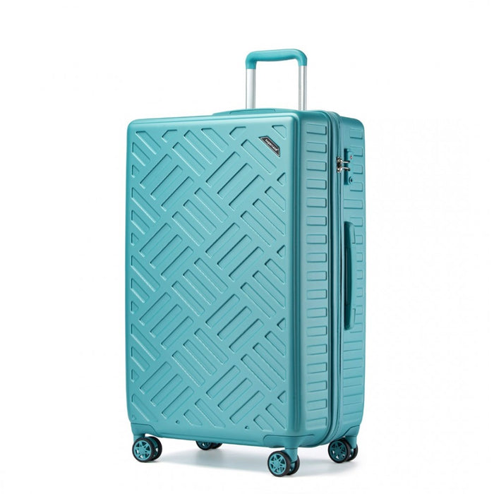 Geometric Pattern ABS+PC Hard Shell Check-In Suitcase with TSA Lock – 28-Inch – Blue