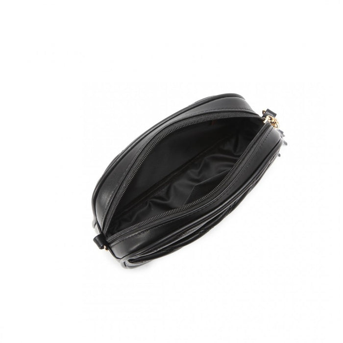 Lightweight Quilted PU Leather Crossbody Bag – Black