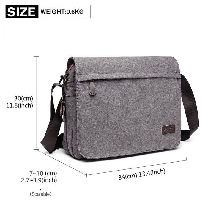 Classic Expanding Messenger Bag – Grey