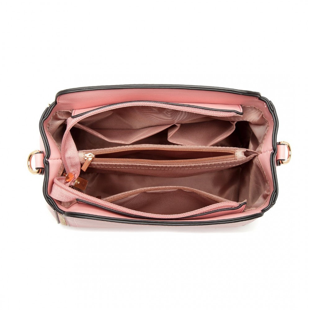 PU Leather Crossbody Bag – Pink