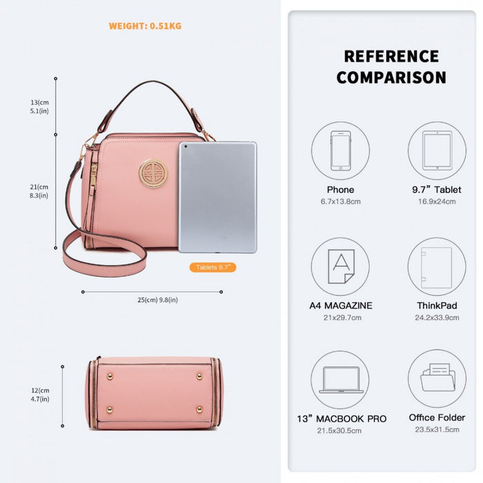 PU Leather Crossbody Bag – Pink