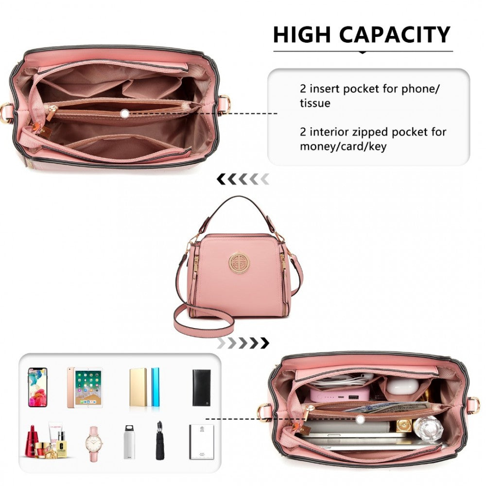PU Leather Crossbody Bag – Pink