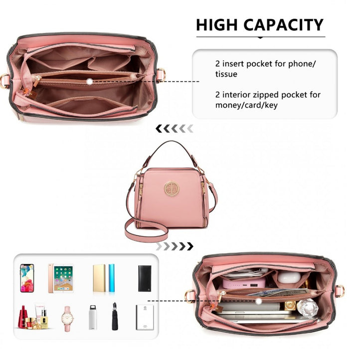 PU Leather Crossbody Bag – Pink