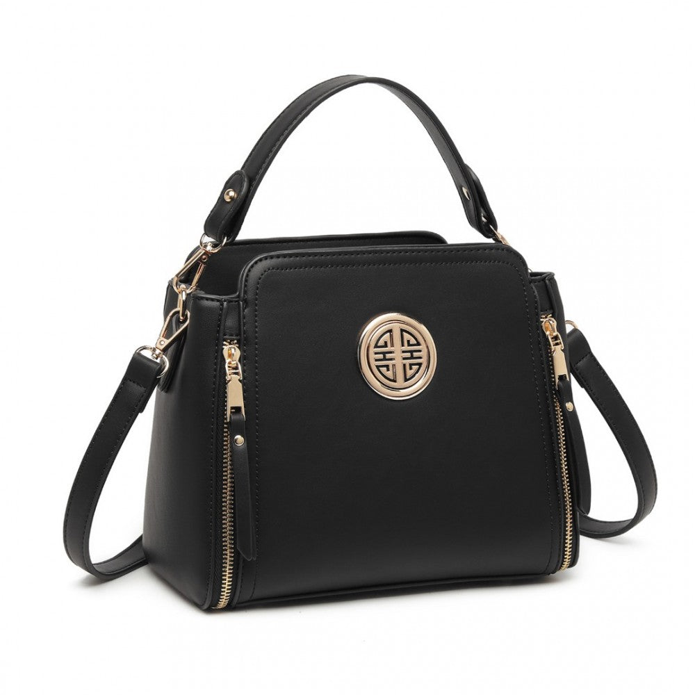 PU Leather Crossbody Bag – Black