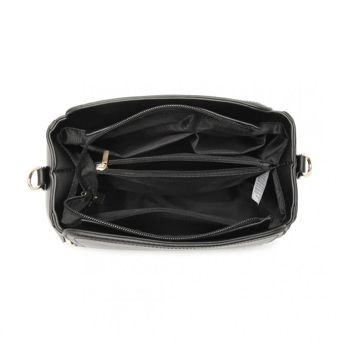 PU Leather Crossbody Bag – Black