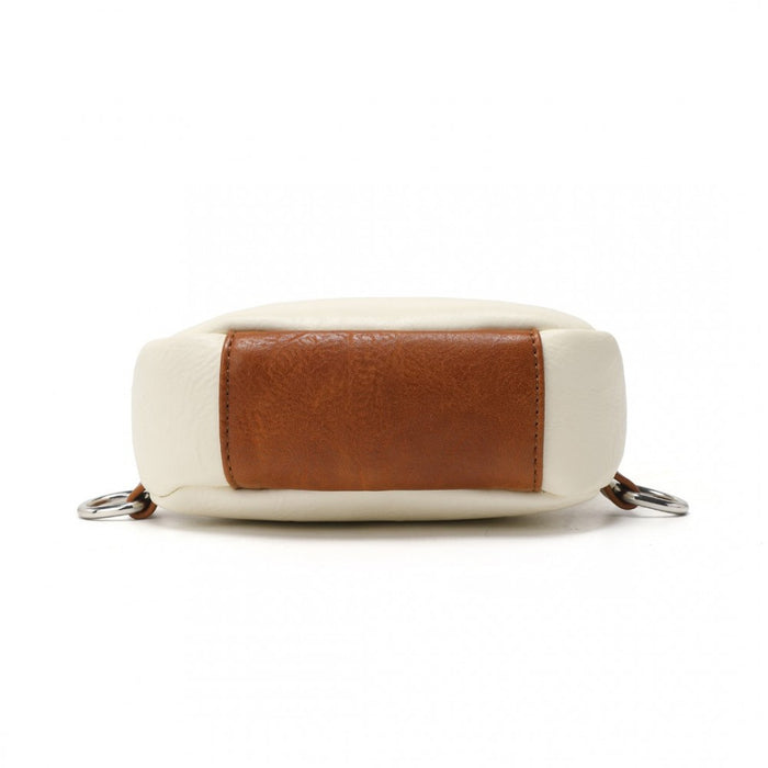 Convertible PU Leather Multi-Wear Chest Bag – Beige and Brown