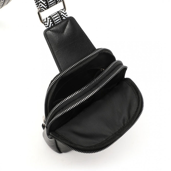 Convertible PU Leather Multi-Wear Chest Bag – Black