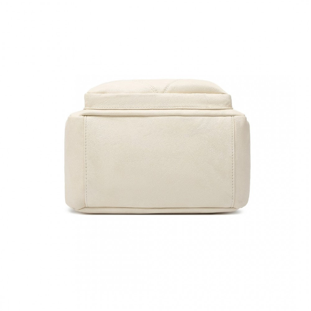 Bowler Style Shoulder Bag – Beige and Brown