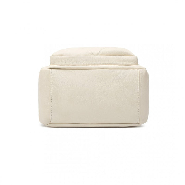 Bowler Style Shoulder Bag – Beige and Brown