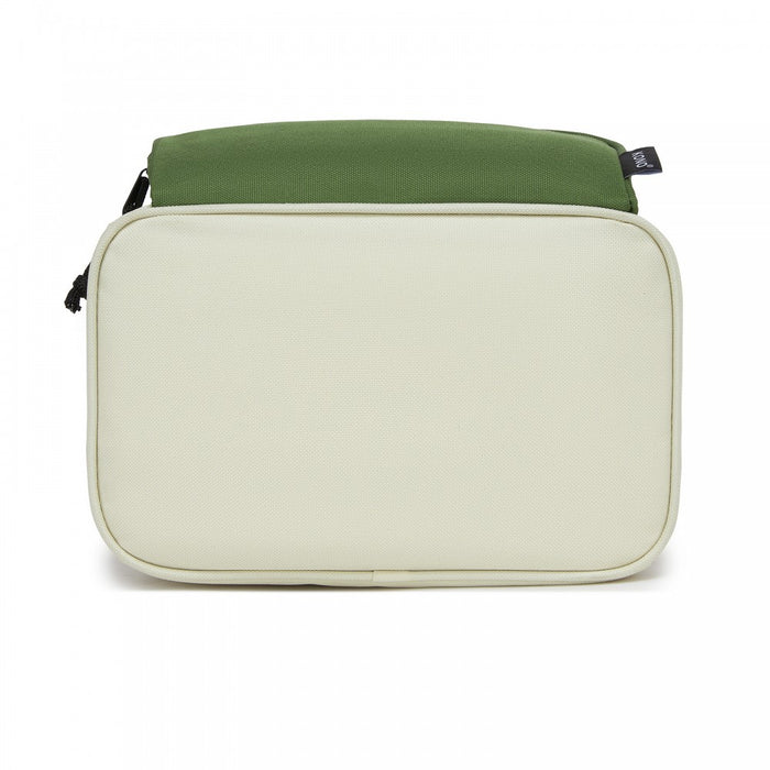 Insulated Lunch Bag-Water-Resistant 4-Layer Food Container, Leak-Proof with Adjustable Strap – Beige and Green