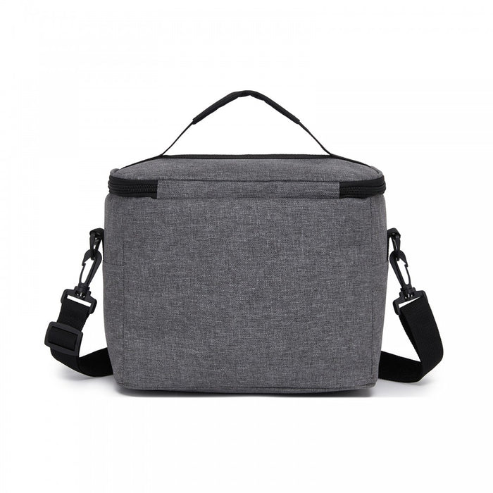 Insulated Lunch Bag-Water-Resistant 4-Layer Food Container, Leak-Proof with Adjustable Strap – Grey and Black