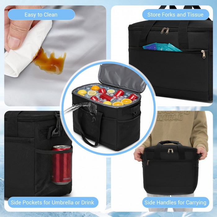 Small Portable Lunch Bag with Enhanced Insulation – 20 L – Compact and Convenient – Black