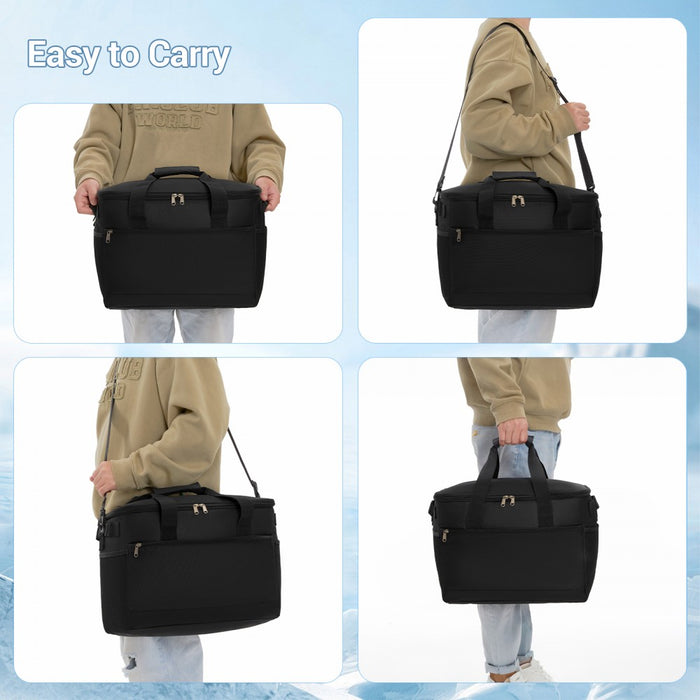 Large Portable Lunch Bag with Enhanced Insulation – 30 L – Compact and Convenient – Black