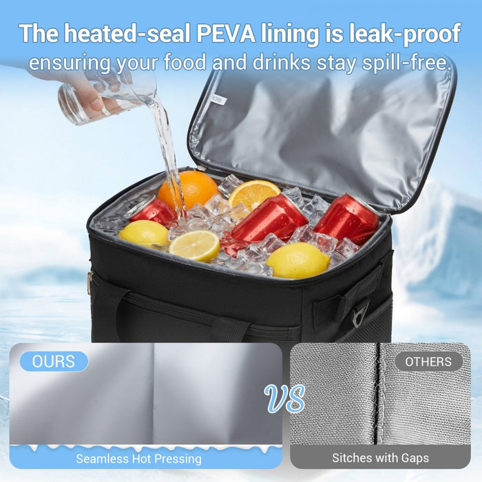 Small Portable Lunch Bag with Enhanced Insulation – 20 L – Compact and Convenient – Black