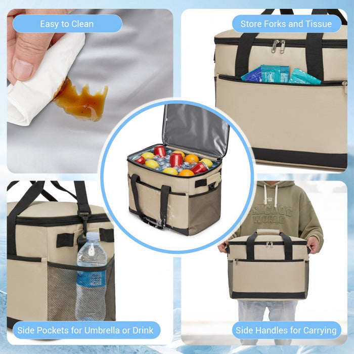 Small Portable Lunch Bag with Enhanced Insulation – 20 L – Compact and Convenient – Khaki
