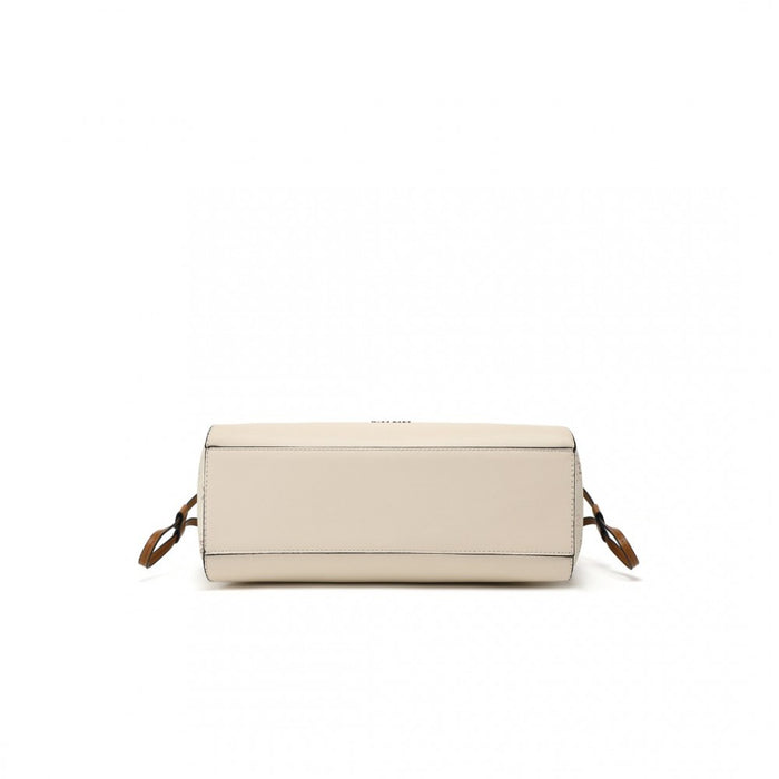 Tote Bag with Monogram Pattern – Beige and Brown