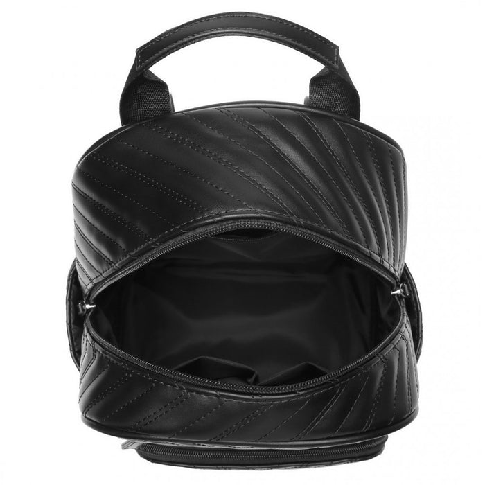 Water-Resistant PU Leather Backpack – Black