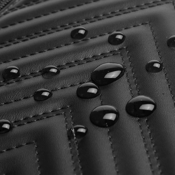 Water-Resistant PU Leather Backpack – Black