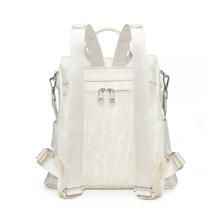 Anti-Theft PU Leather Convertible Bag and Backpack – Beige