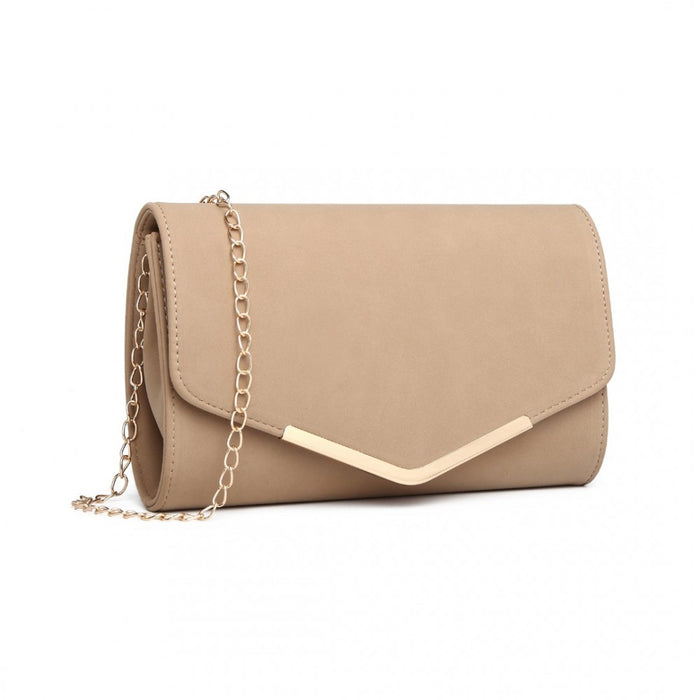 PU Leather Envelope Clutch Bag – Beige
