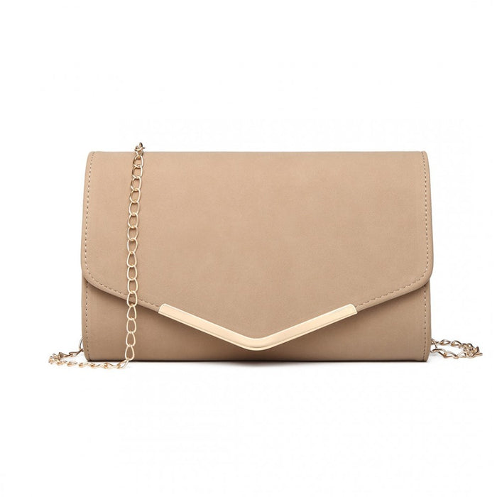PU Leather Envelope Clutch Bag – Beige