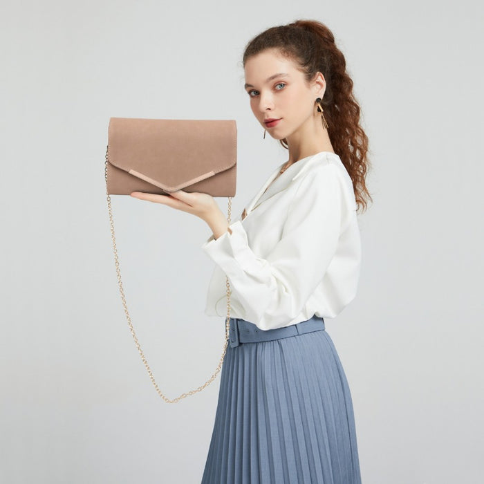 PU Leather Envelope Clutch Bag – Beige