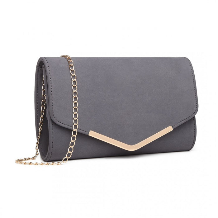 PU Leather Envelope Clutch Bag – Grey