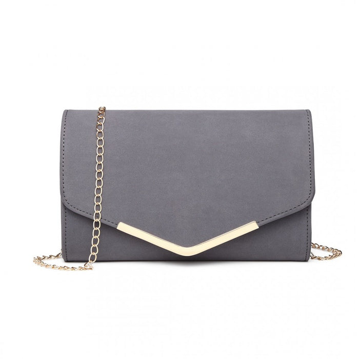 PU Leather Envelope Clutch Bag – Grey