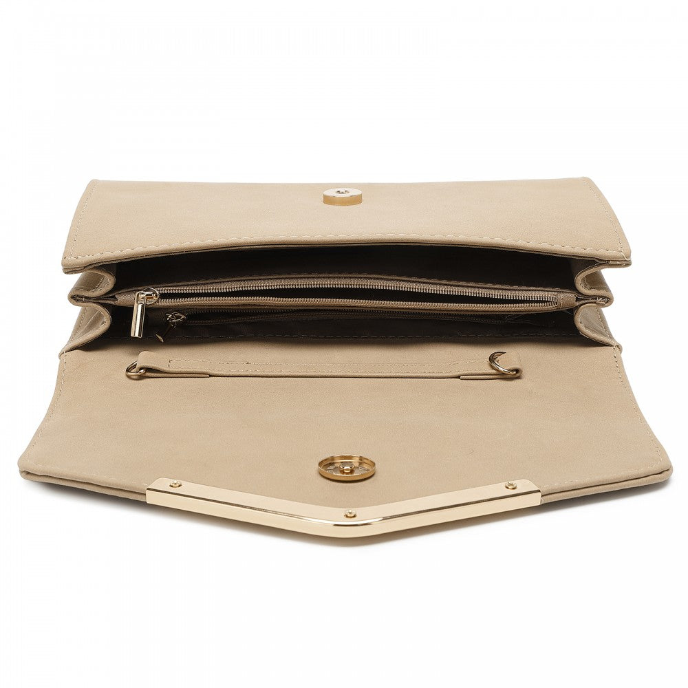 PU Leather Envelope Clutch Bag – Khaki