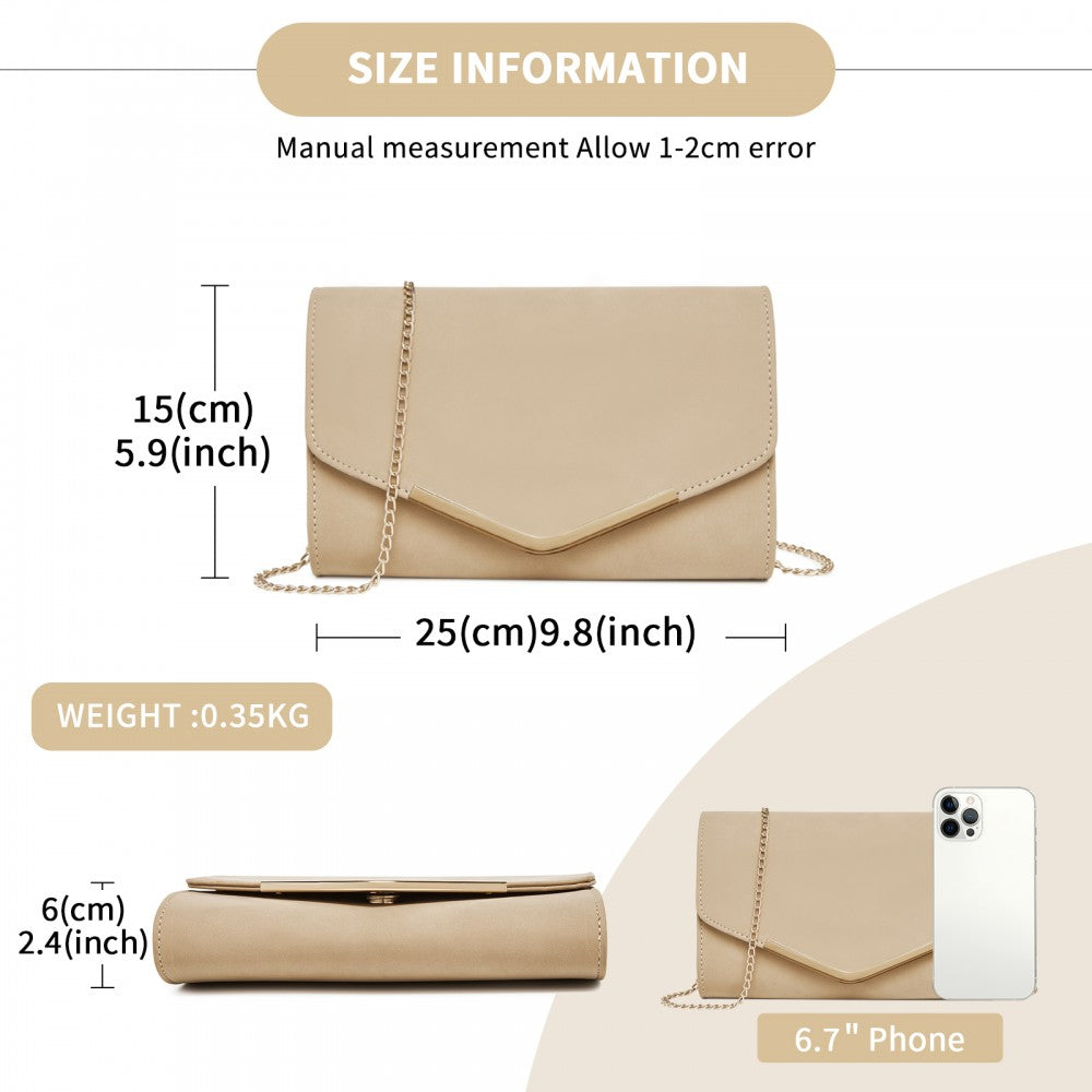 PU Leather Envelope Clutch Bag – Khaki