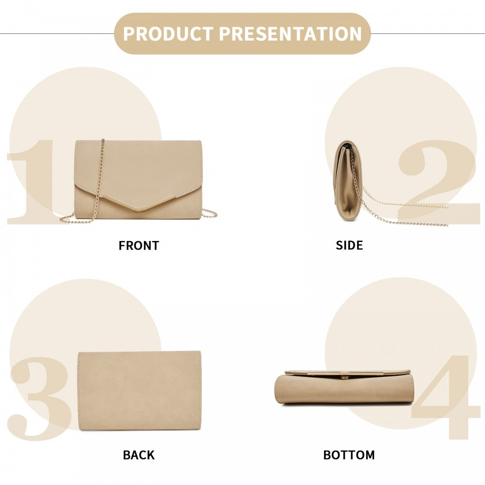 PU Leather Envelope Clutch Bag – Khaki
