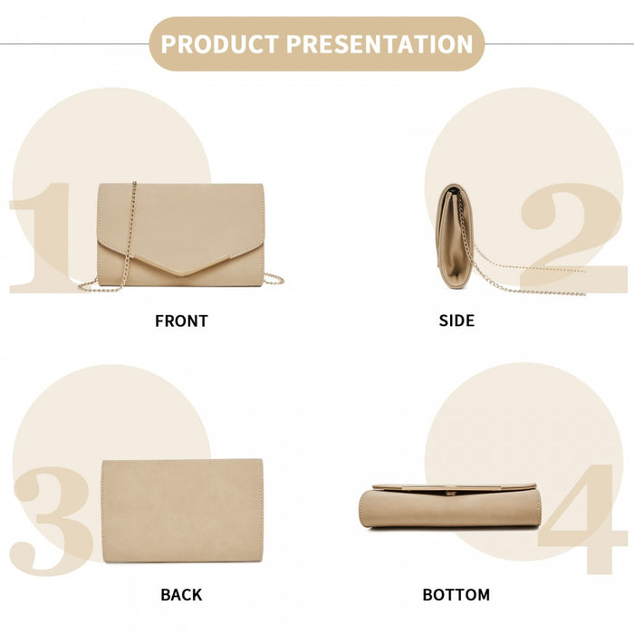 PU Leather Envelope Clutch Bag – Khaki