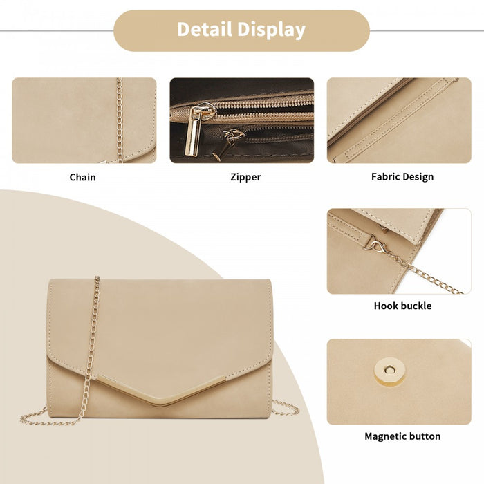 PU Leather Envelope Clutch Bag – Khaki