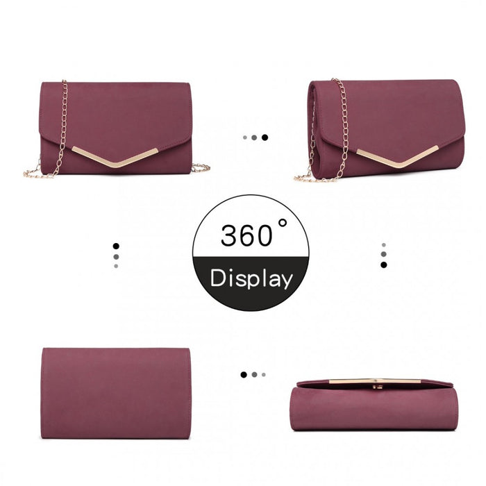 PU Leather Envelope Clutch Bag – Red