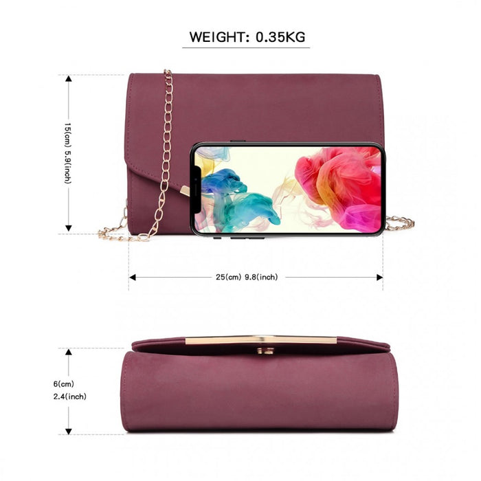 PU Leather Envelope Clutch Bag – Red