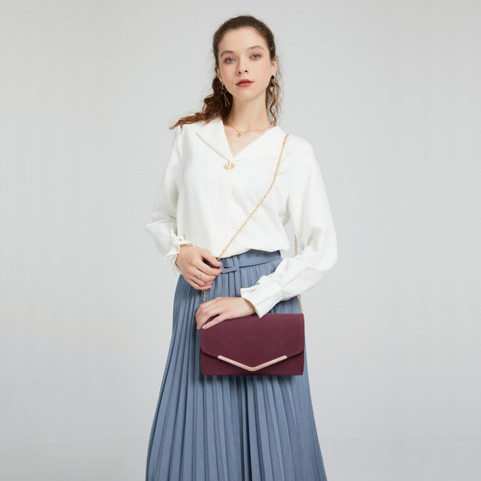 PU Leather Envelope Clutch Bag – Red