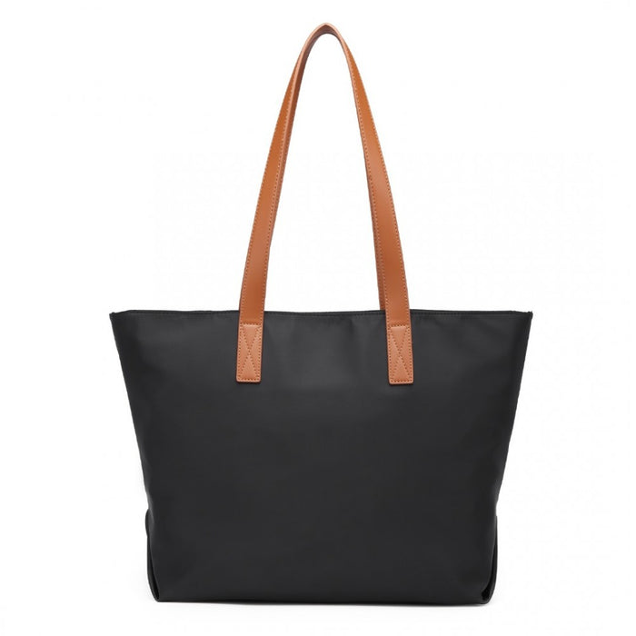 Casual Waterproof Shopping Tote Bag – Black