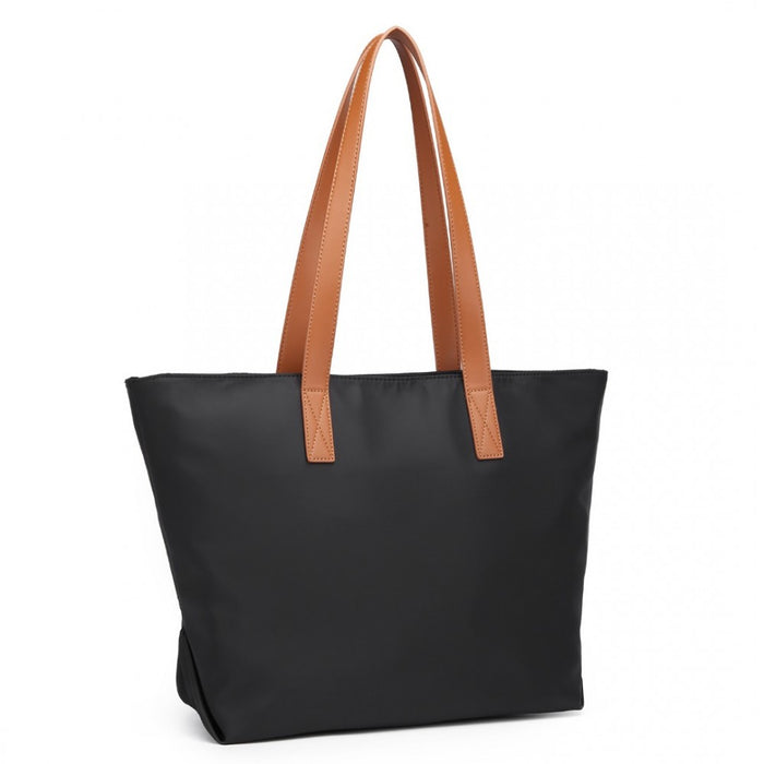 Casual Waterproof Shopping Tote Bag – Black